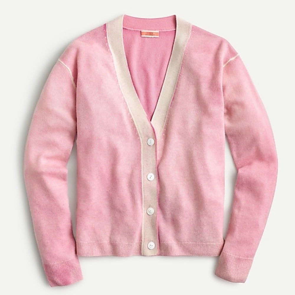 Limited-edition reverse-printed cashmere cardigan sweater-VIVID PEPPERMINT